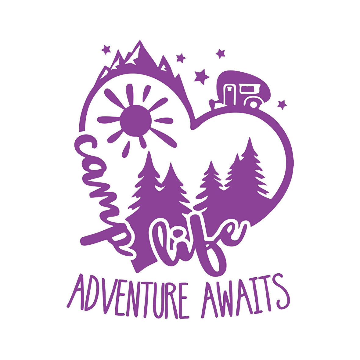 Camp Life Sticker 17x17 Cm Mor