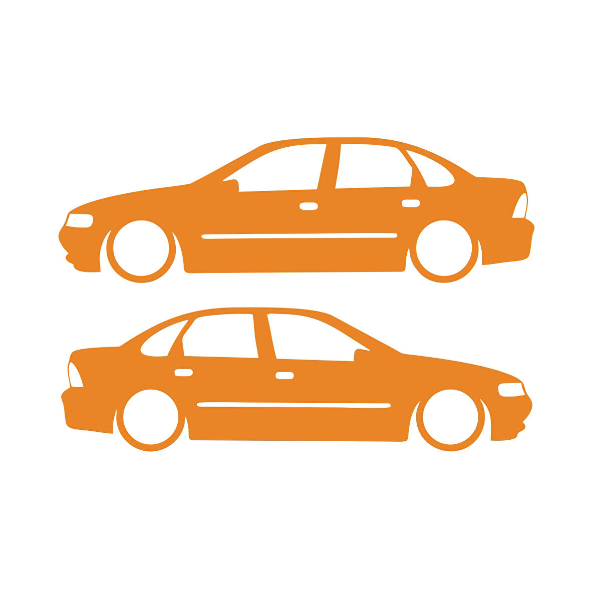 Basık Opel Vectra Sticker 17x17 Cm Turuncu