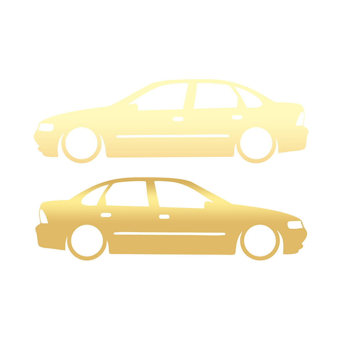 Basık Opel Vectra Sticker 17x17 Cm Gold