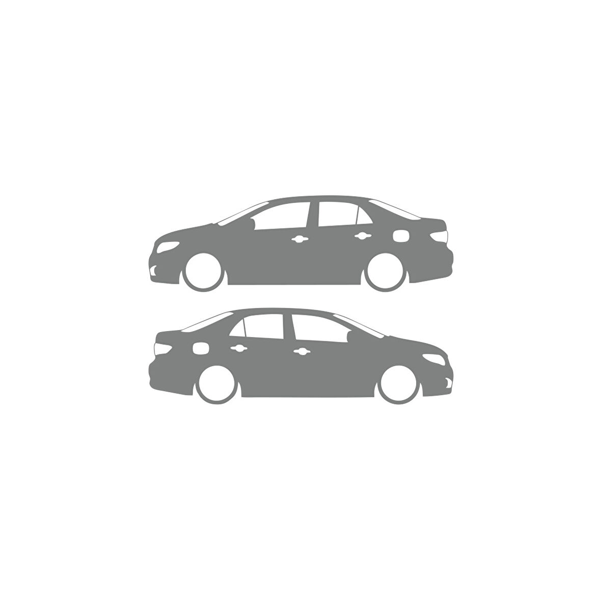 Basık Corolla Sticker 17x17 Cm Gri