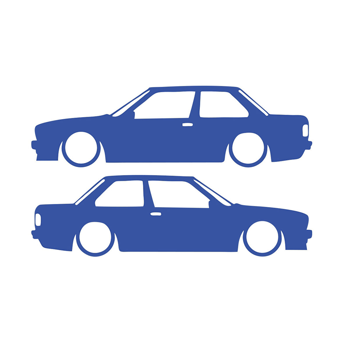 Basık Bmw E30 Sticker 17x17 Cm Mavi