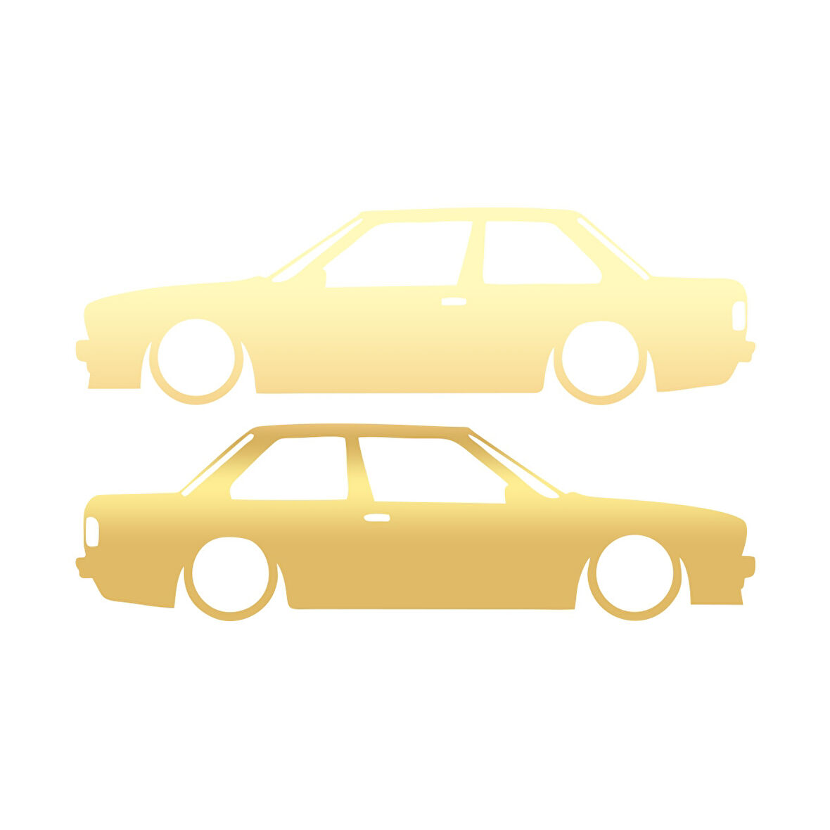 Basık Bmw E30 Sticker 17x17 Cm Gold