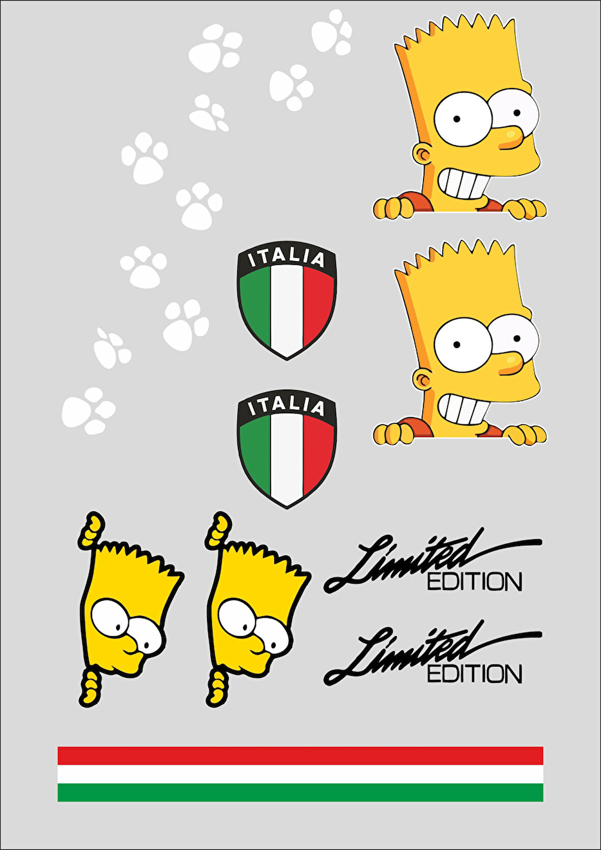 Cappuccino Motor Sticker Set 12 Parça