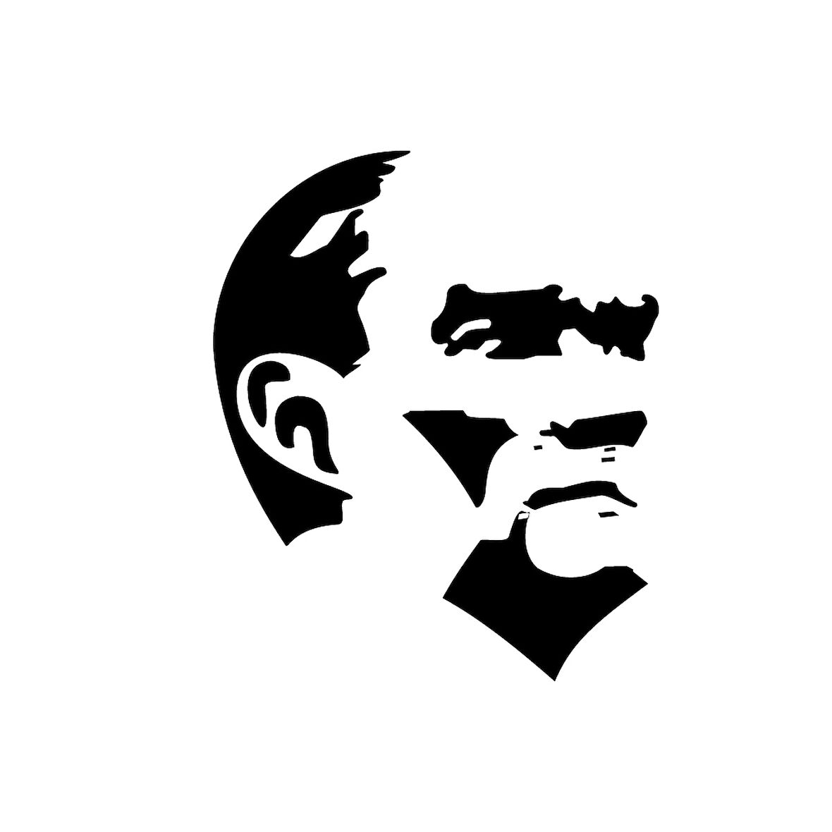 Mustafa Kemal Atatürk Silüet Sticker 17x17 Cm