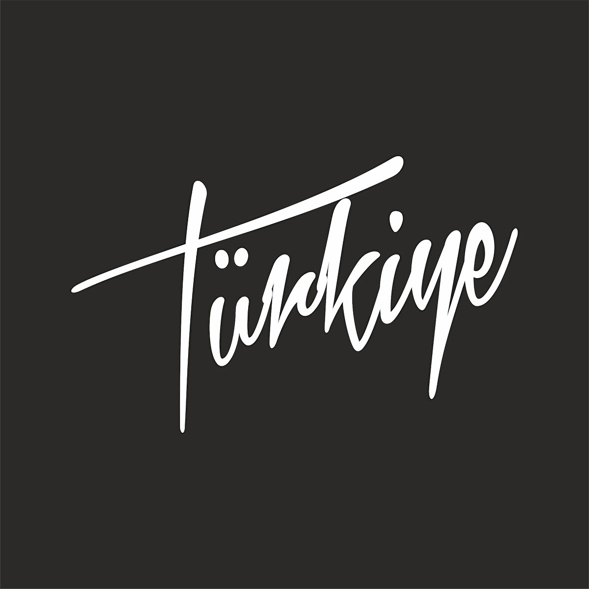 Türkiye Yazılı Sticker17x17 Cm Beyaz