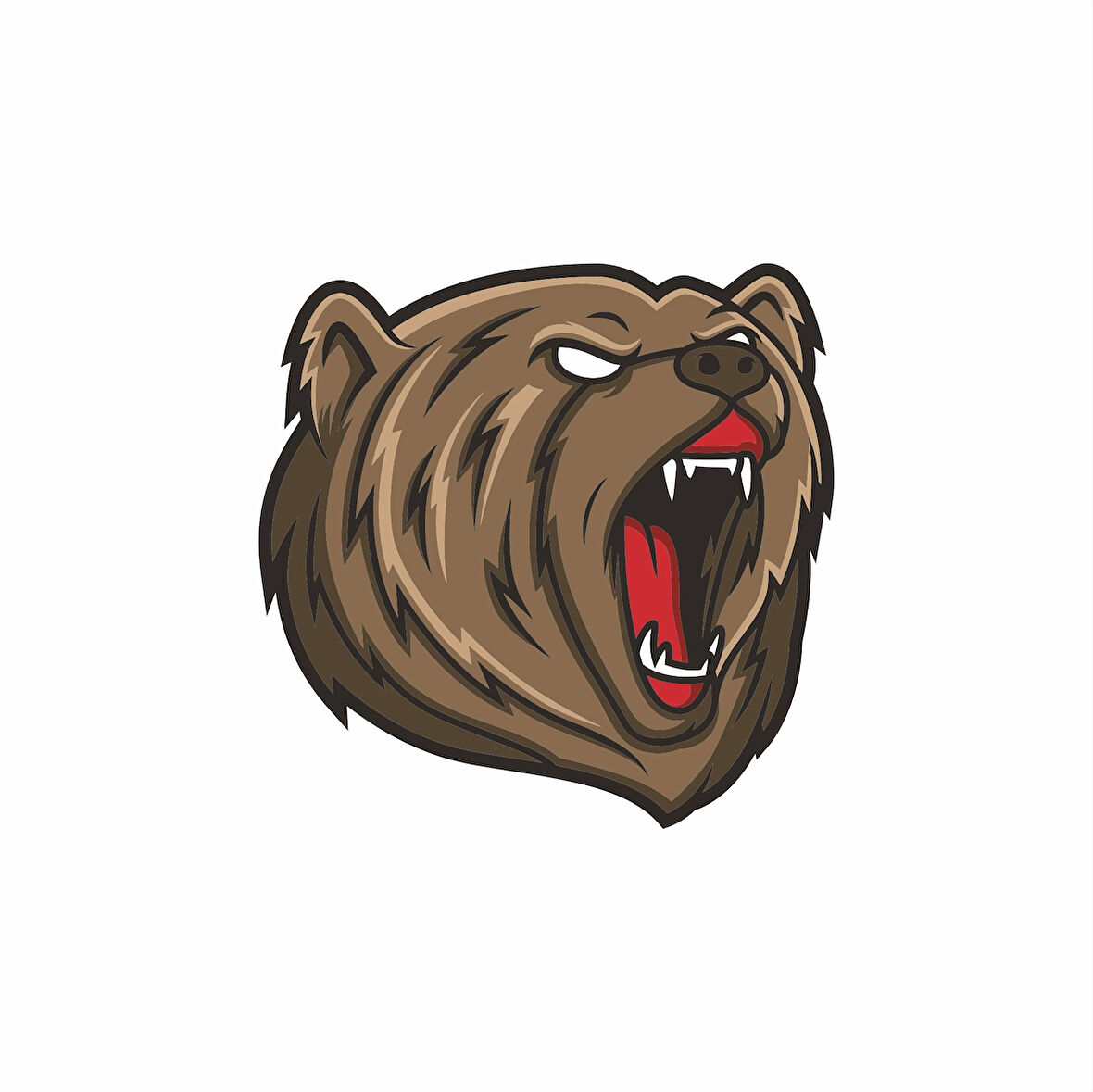 Kükreyen Ayı 1 Sticker 10x10 cmRenkli Sticker