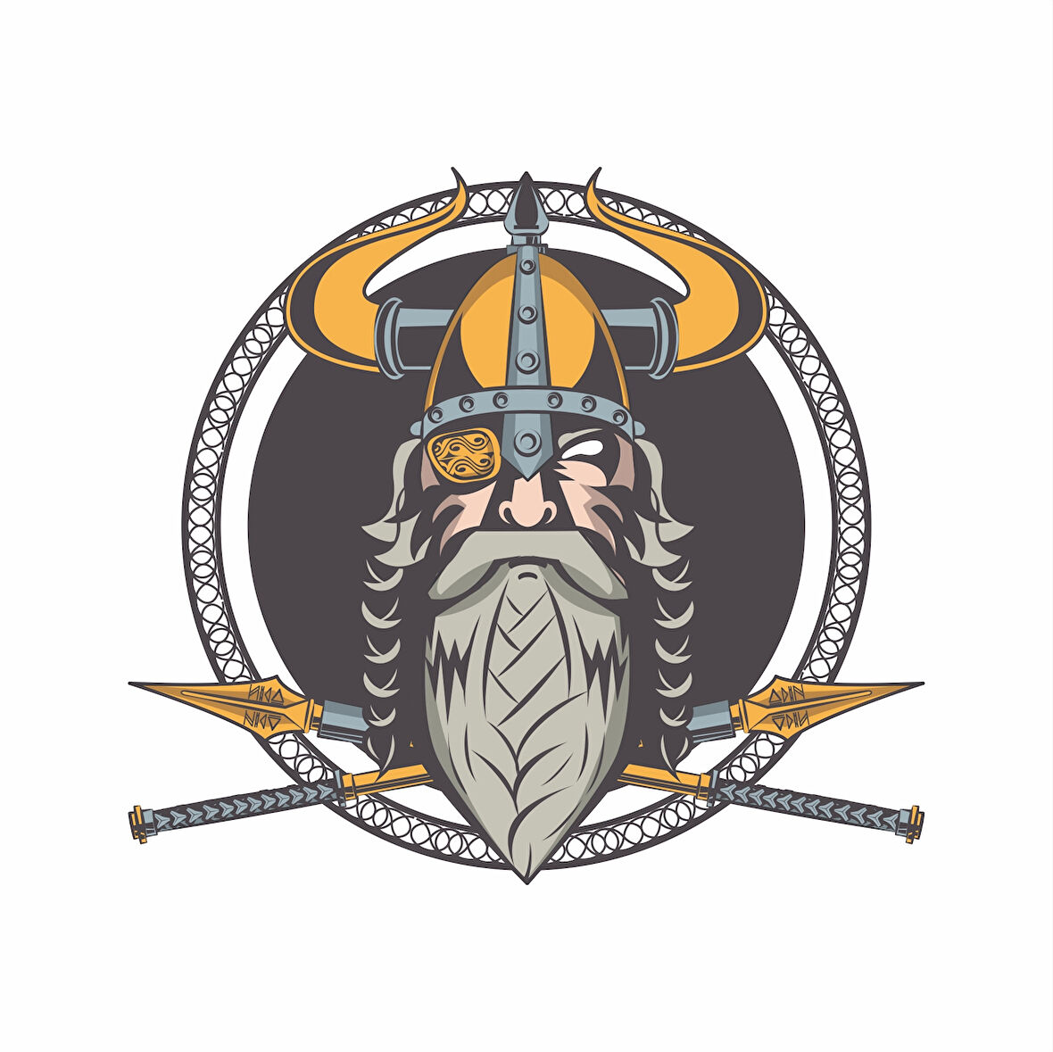 Viking Sticker 10x10 cmRenkli Sticker