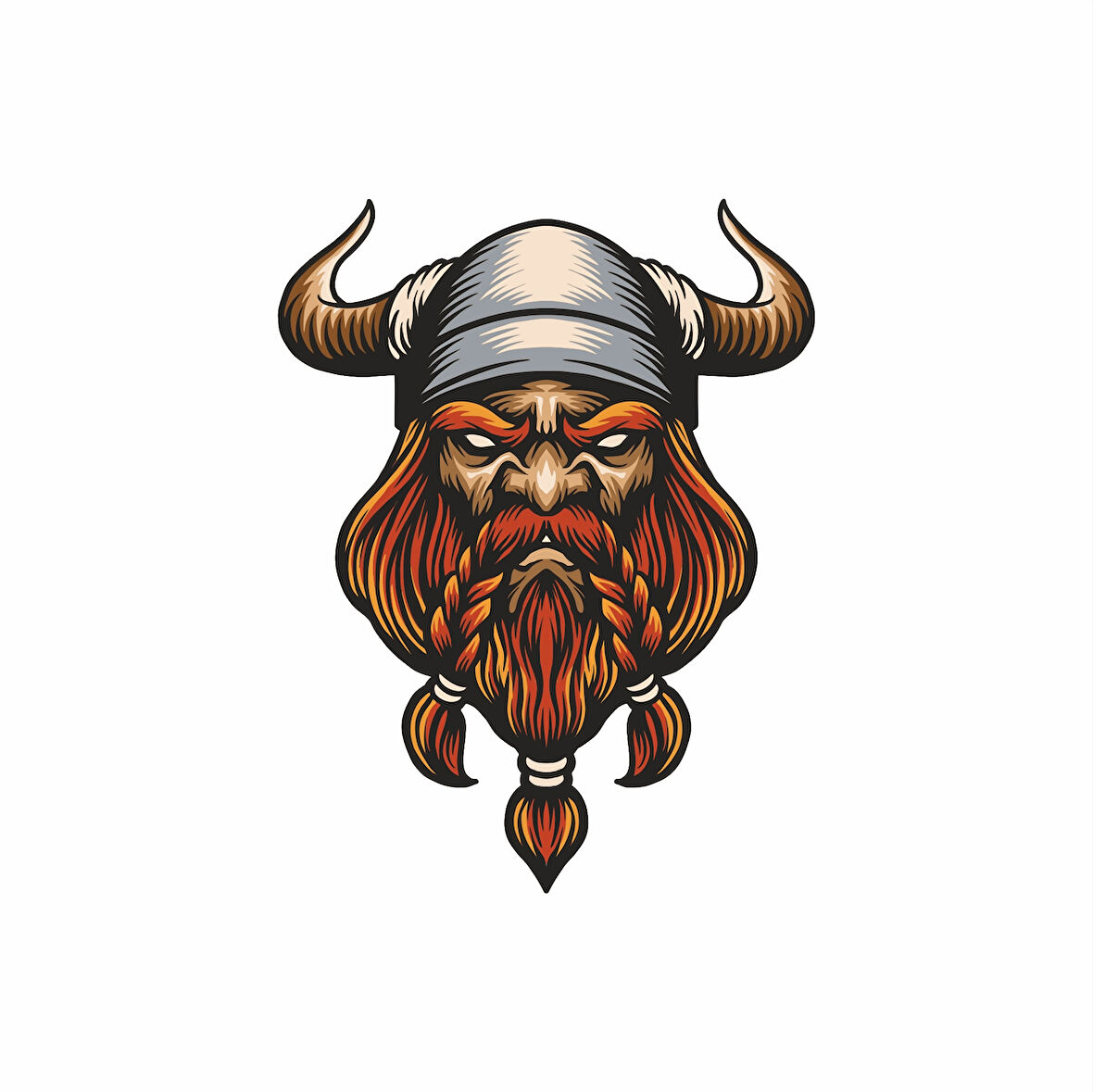 Kızgın Viking Sticker 10x10 cmRenkli Sticker