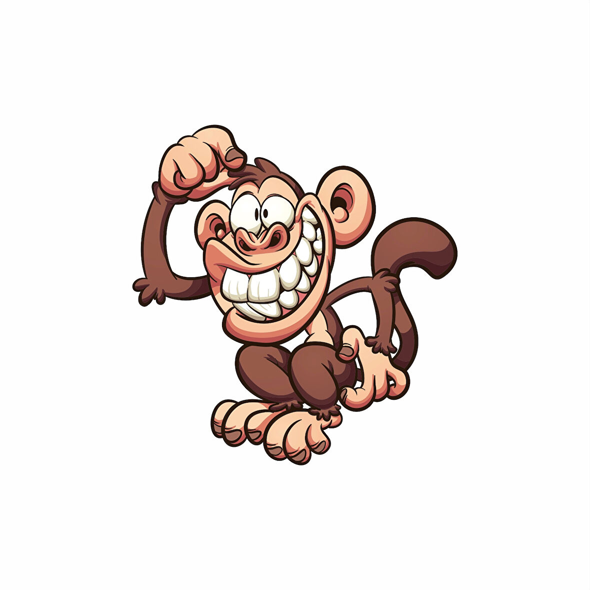 Maymun Sticker 10x10 cmRenkli Sticker