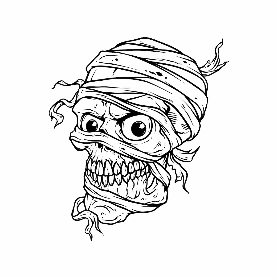 Mumya iskelet 4 Sticker 10x10 cmRenkli Sticker