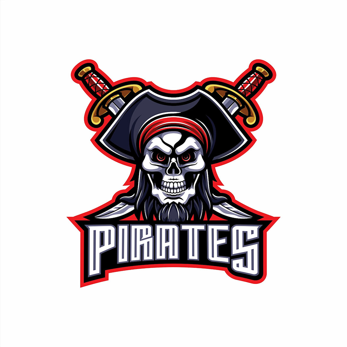 Korsan Kurukafa Sticker 10x10 cmRenkli Sticker