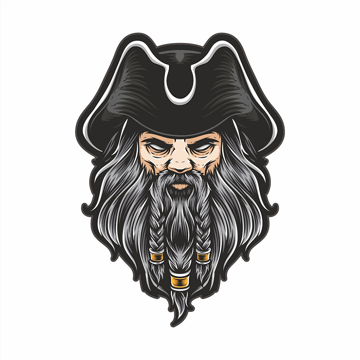 Korsan Sticker 10x10 cmRenkli Sticker