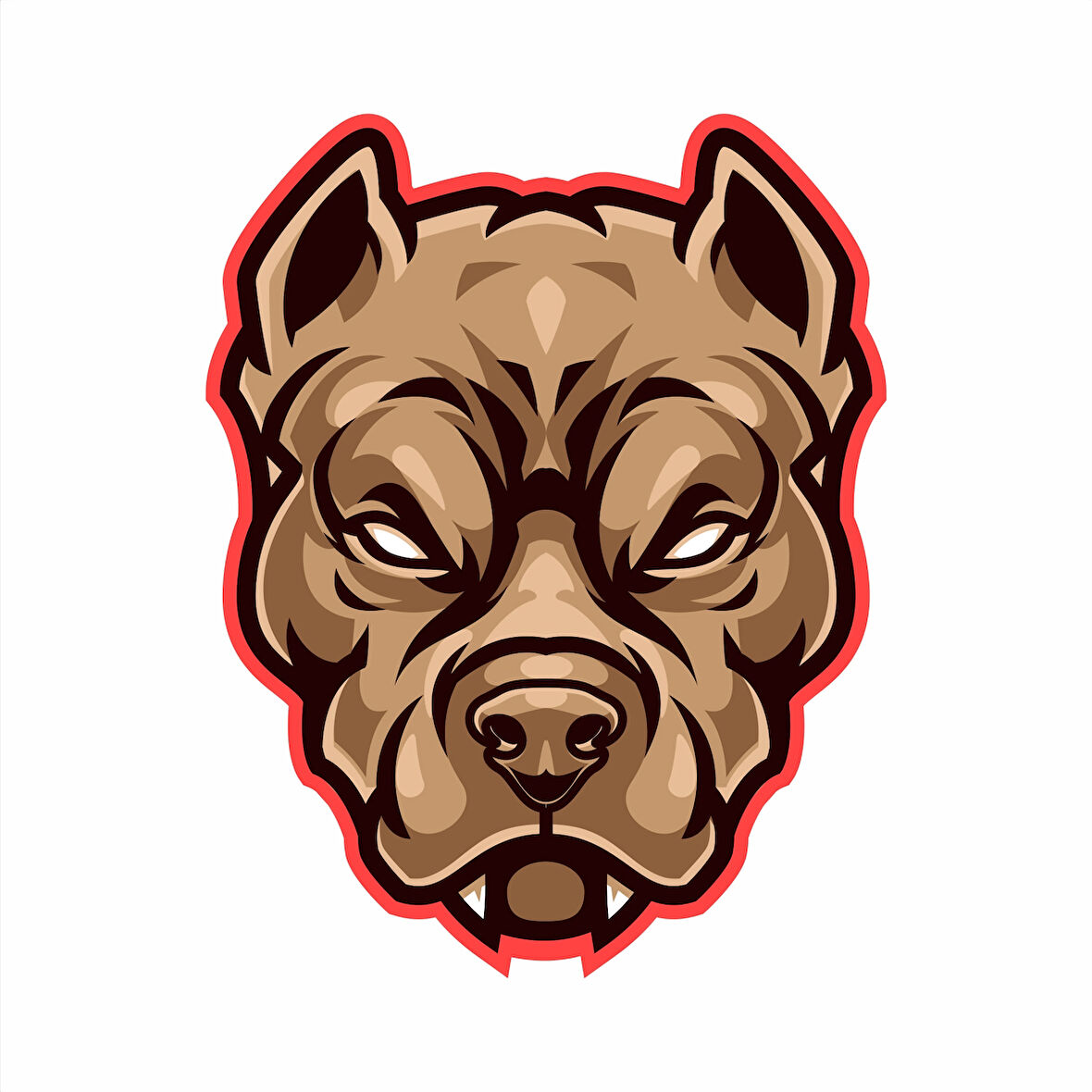 Kızgın Köpek Sticker 10x10 cmRenkli Sticker