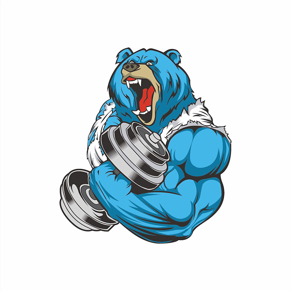 Kaslı Ayı Sticker 10x10 cmRenkli Sticker