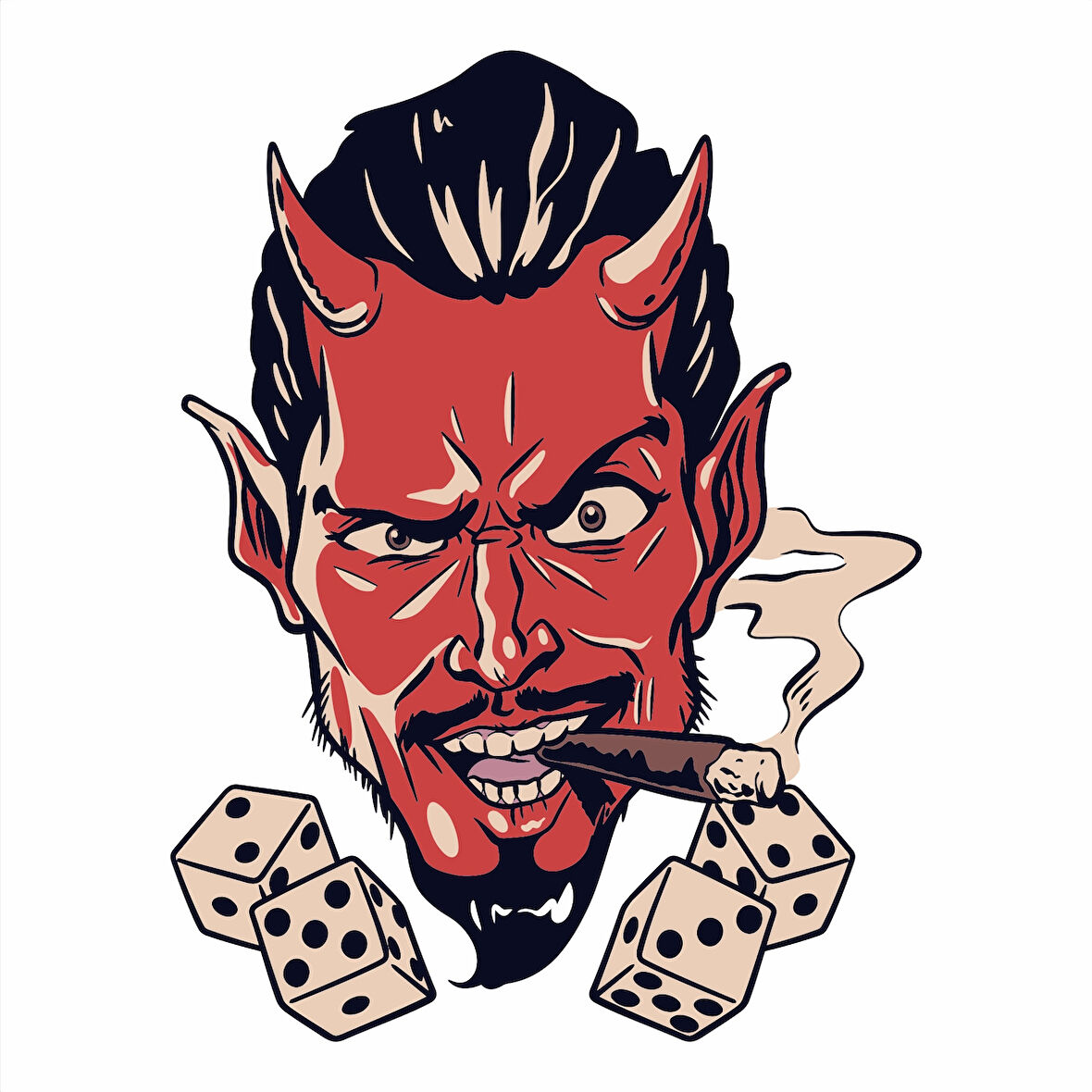 şeytan Sticker 10x10 cmRenkli Sticker