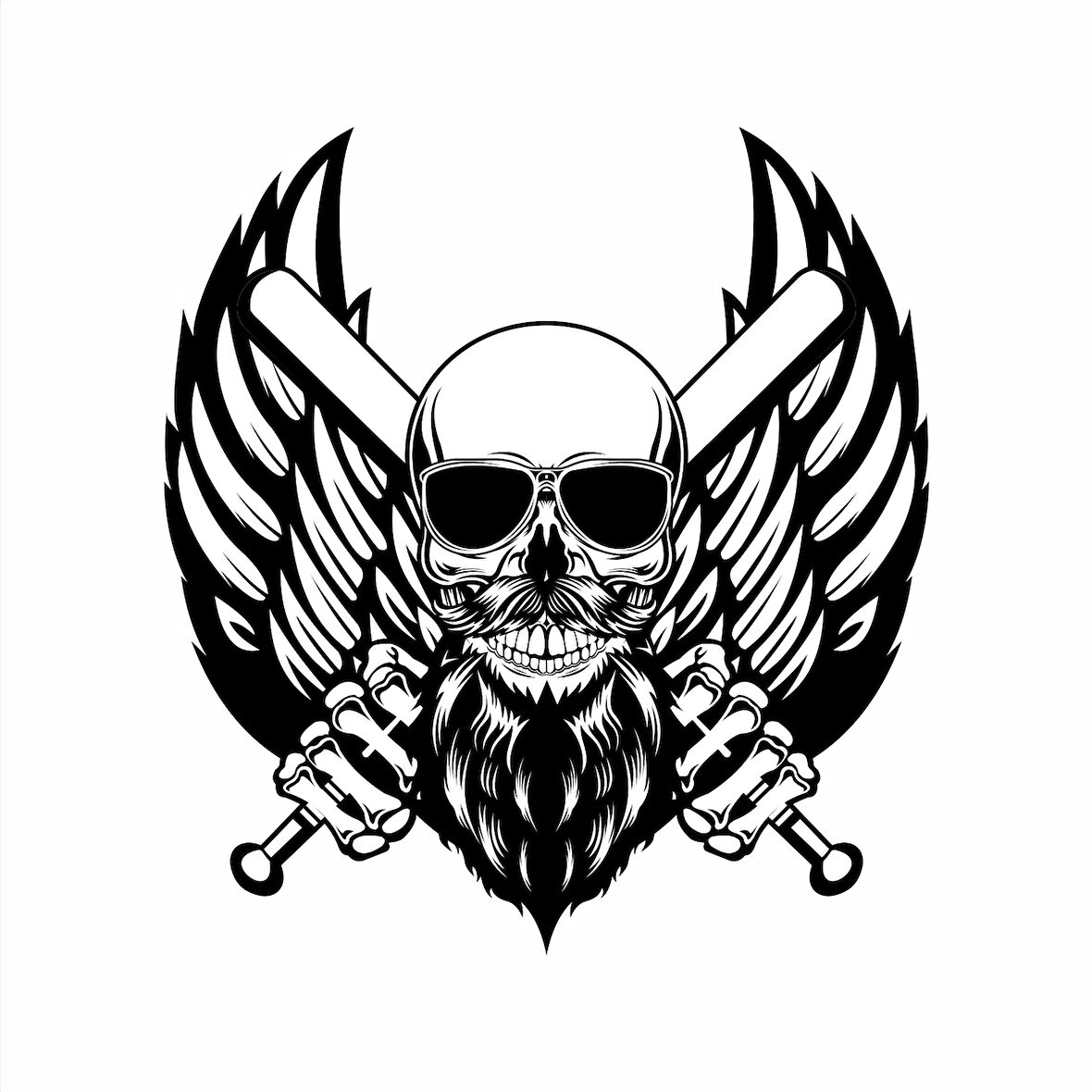 Kurukafa 2 Sticker 10x10 cmRenkli Sticker