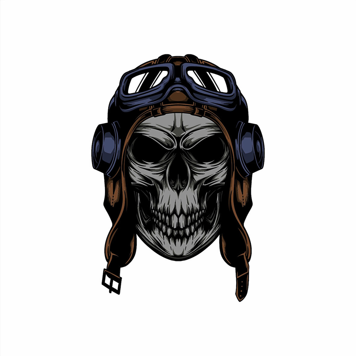 Motorcu Kurukafa Sticker 10x10 cmRenkli Sticker