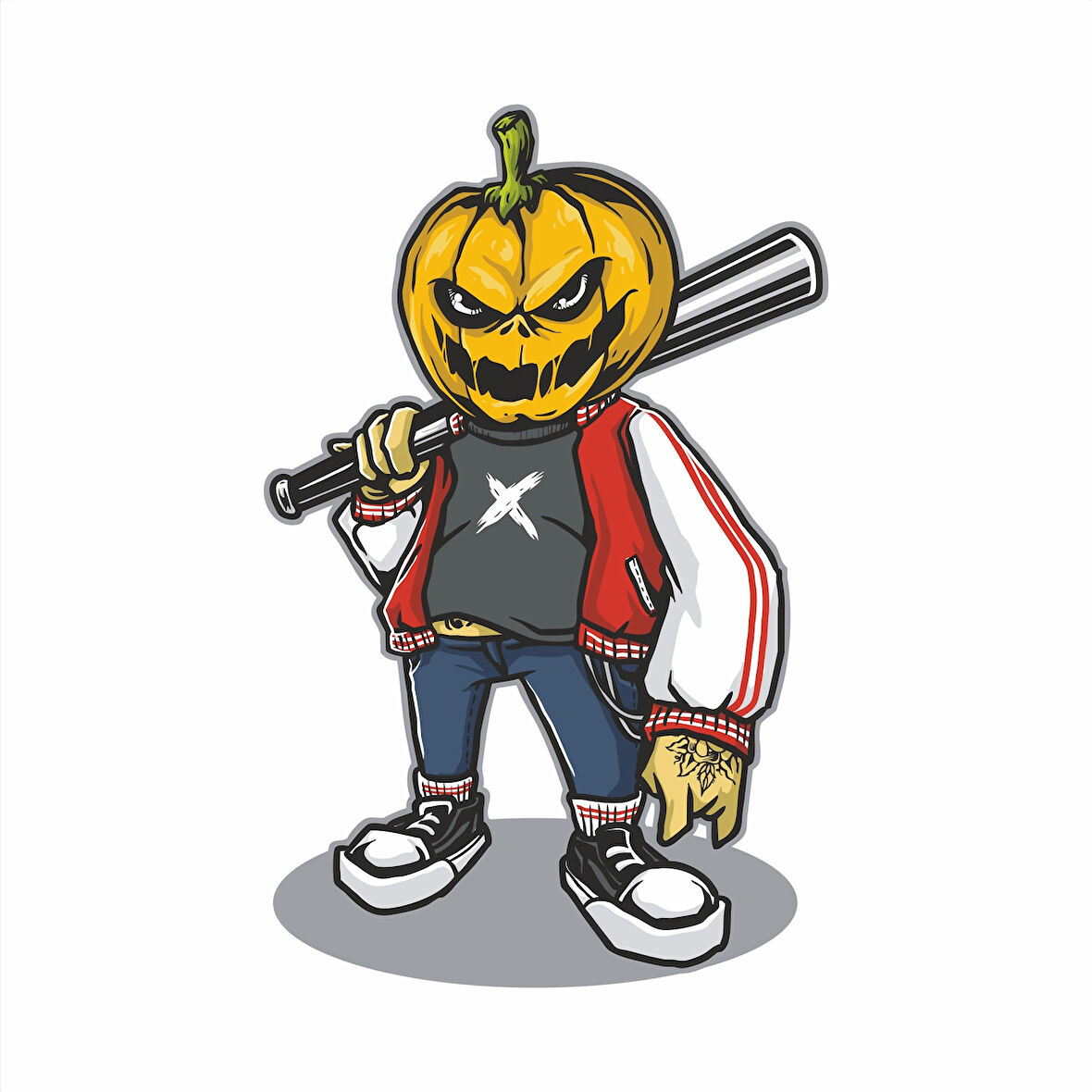 Serseri Balkabağı Sticker 10x10 cmRenkli Sticker