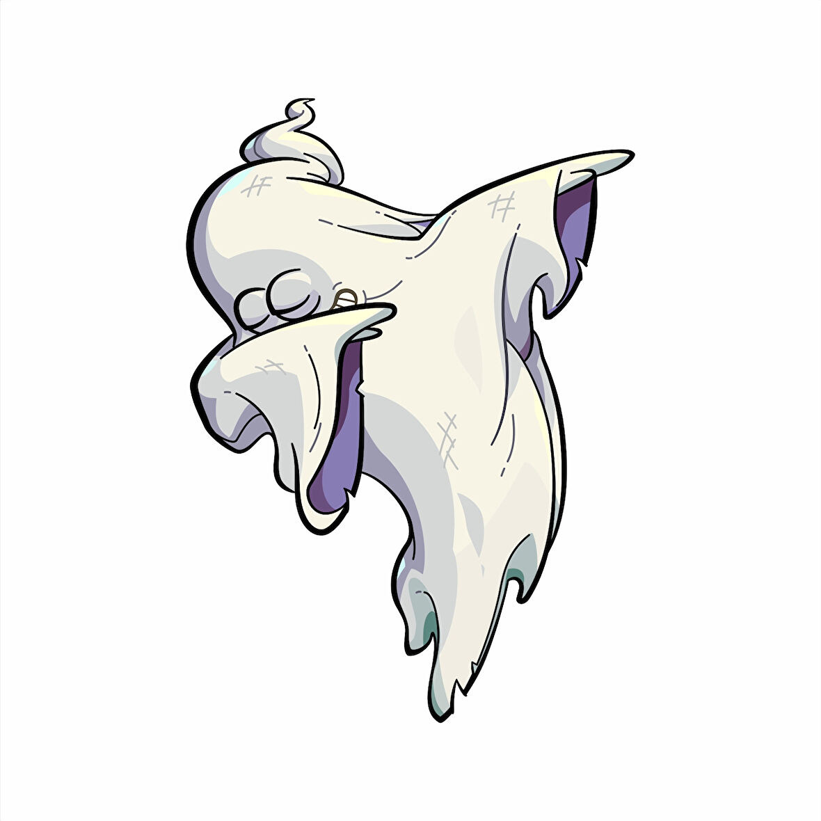 Havalı Hayalet Sticker 10x10 cmRenkli Sticker