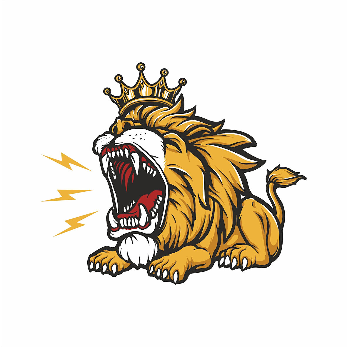 Kral Aslan Sticker 10x10 cmRenkli Sticker