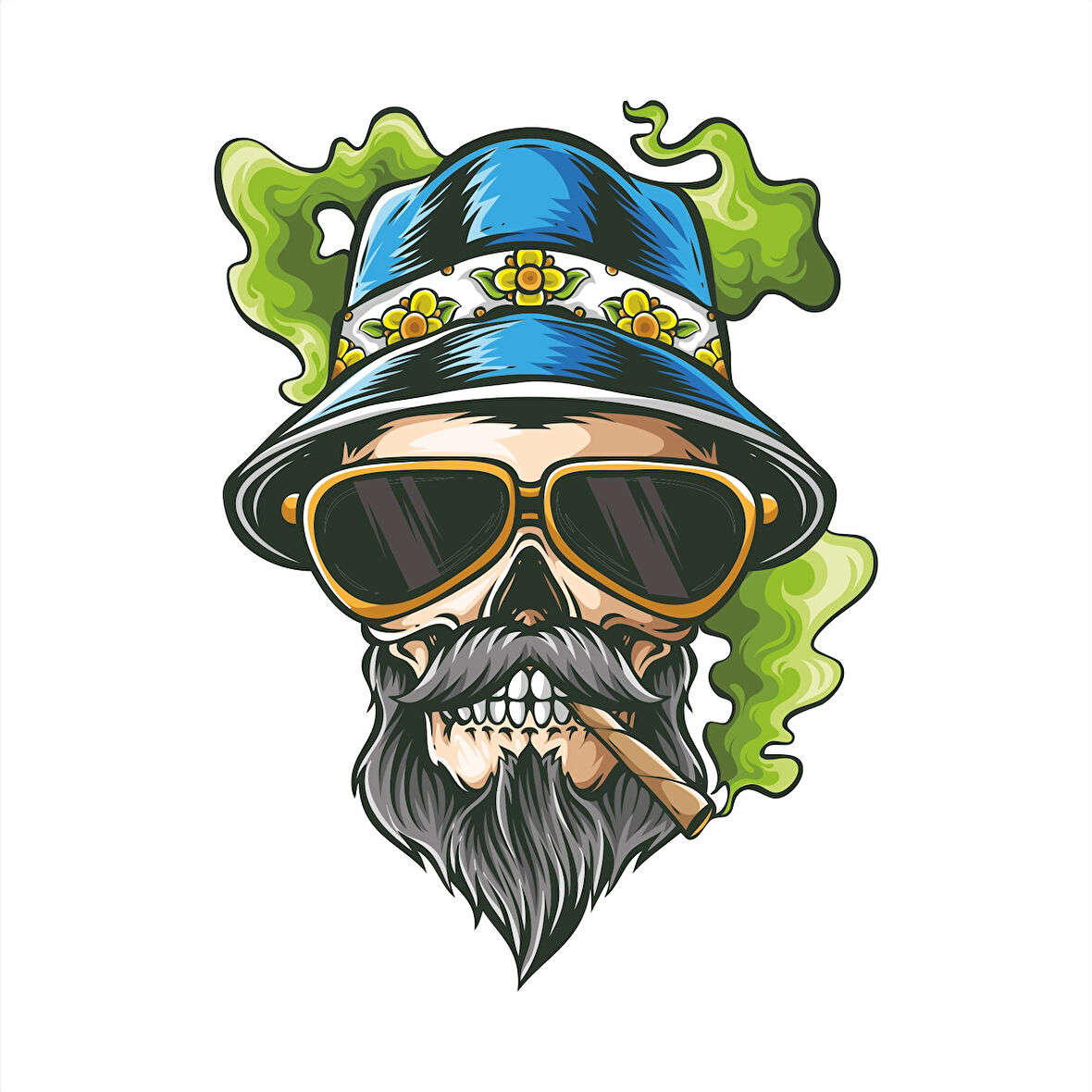 Tatilci Kurukafa Sticker 10x10 cmRenkli Sticker