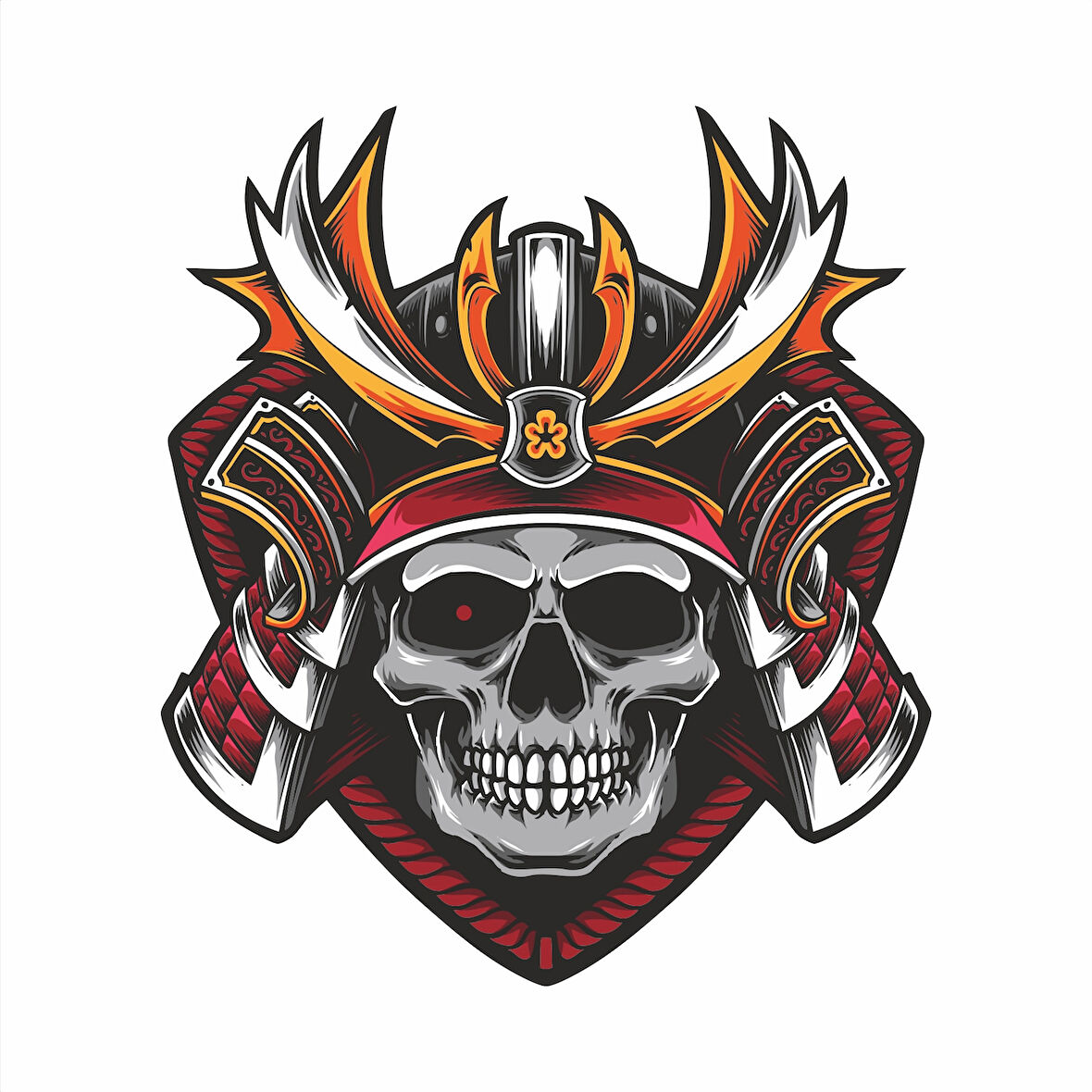 Asker Kurukafa Sticker 10x10 cmRenkli Sticker