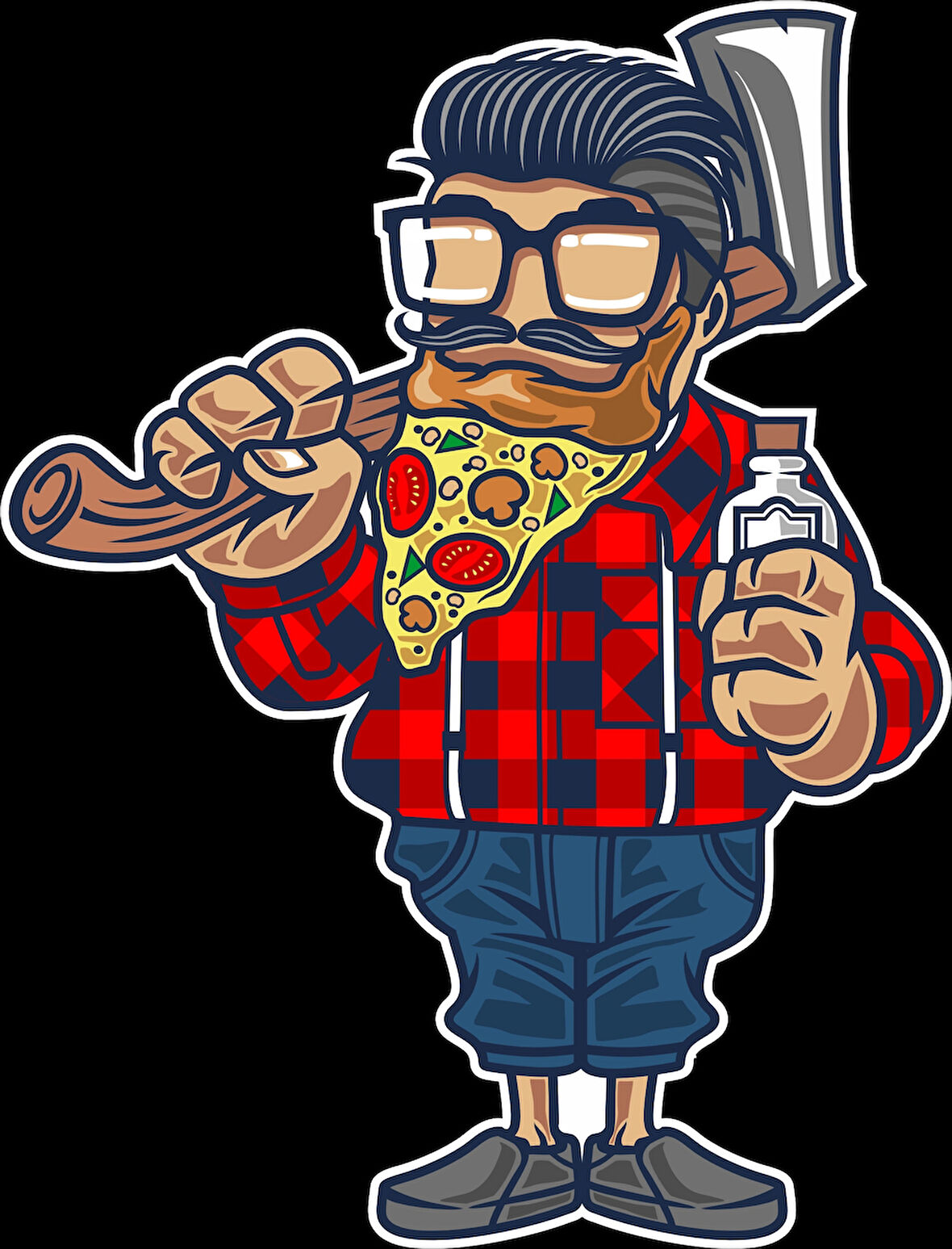 Oduncu Sticker 10x10 cmRenkli Sticker