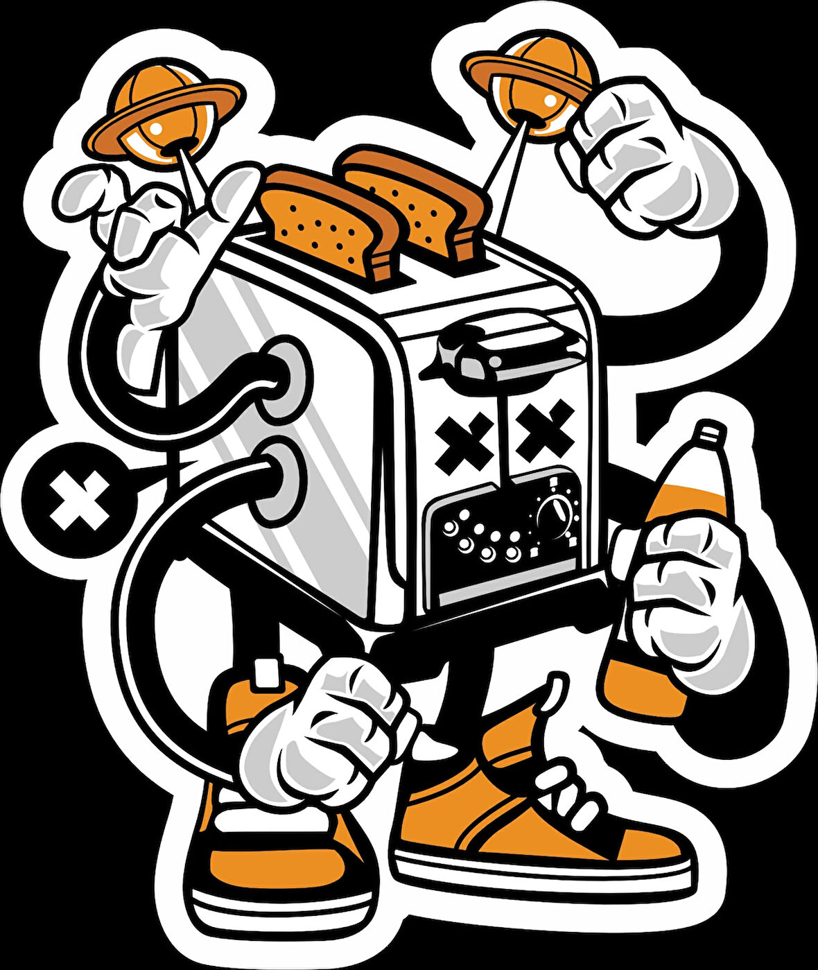 Ekmek Kızartma Makinesi Sticker 10x10 cmRenkli Sticker