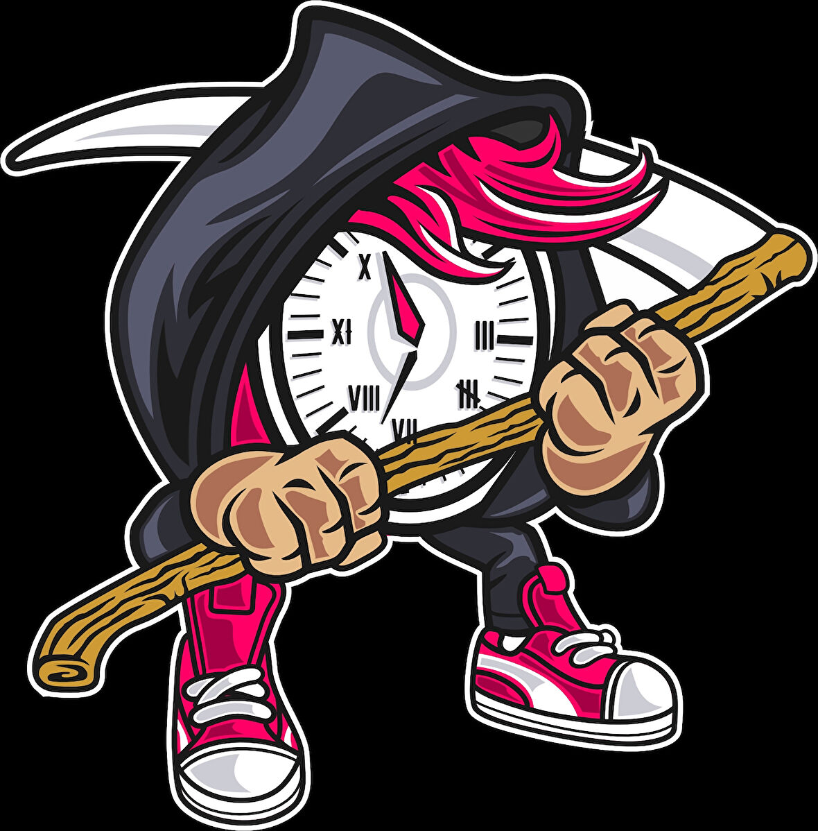 Havalı Saat Sticker 10x10 cmRenkli Sticker