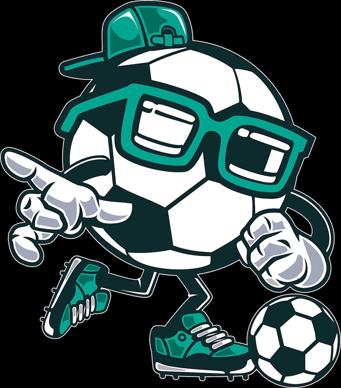 Futbolcu Top Sticker 10x10 cmRenkli Sticker