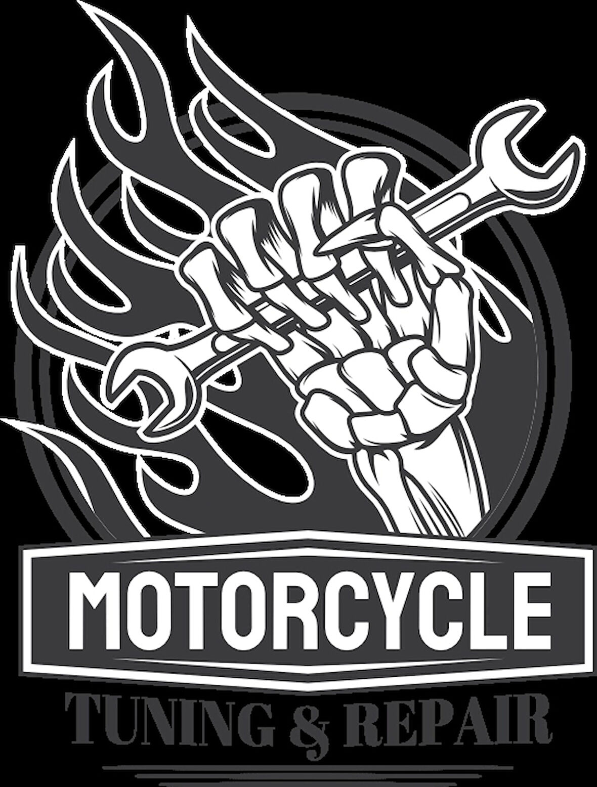 İskelet ve Motorcycle Sticker 10x10 cmRenkli Sticker