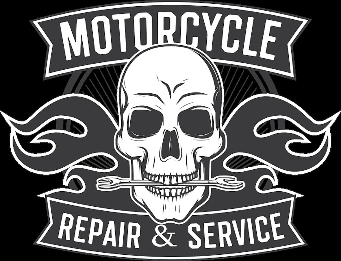 Motorcycle ve Kurukafa Sticker 10x10 cmRenkli Sticker