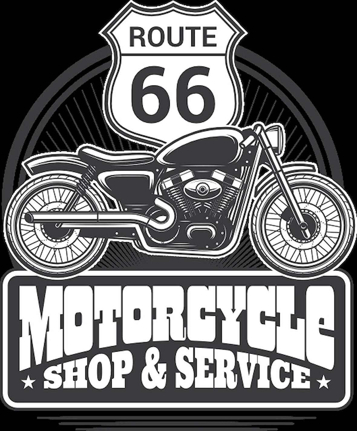 Route 66 Motorcycle Sticker 10x10 cmRenkli Sticker