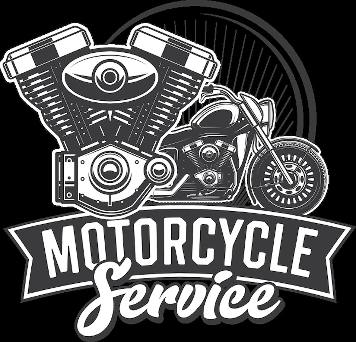 Motorcycle Service Sticker 10x10 cmRenkli Sticker