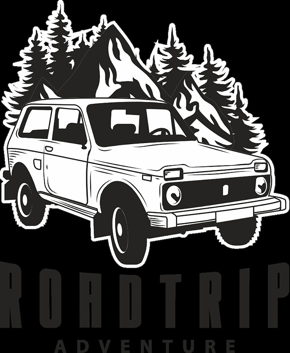 Dağ Sticker 10x10 cmRenkli Sticker