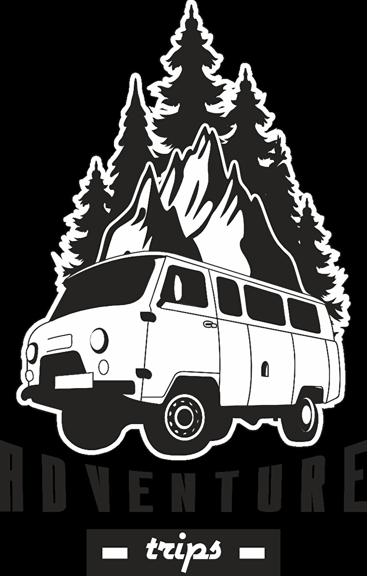 Dağ ve Karavan 2 Sticker 10x10 cmRenkli Sticker