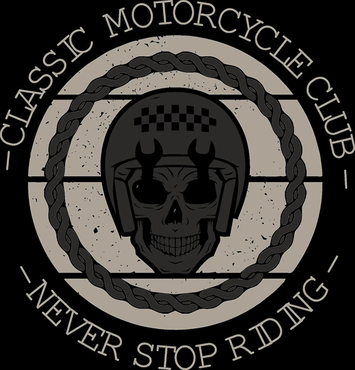 Claassic Motorcycle Club Sticker 10x10 cmRenkli Sticker