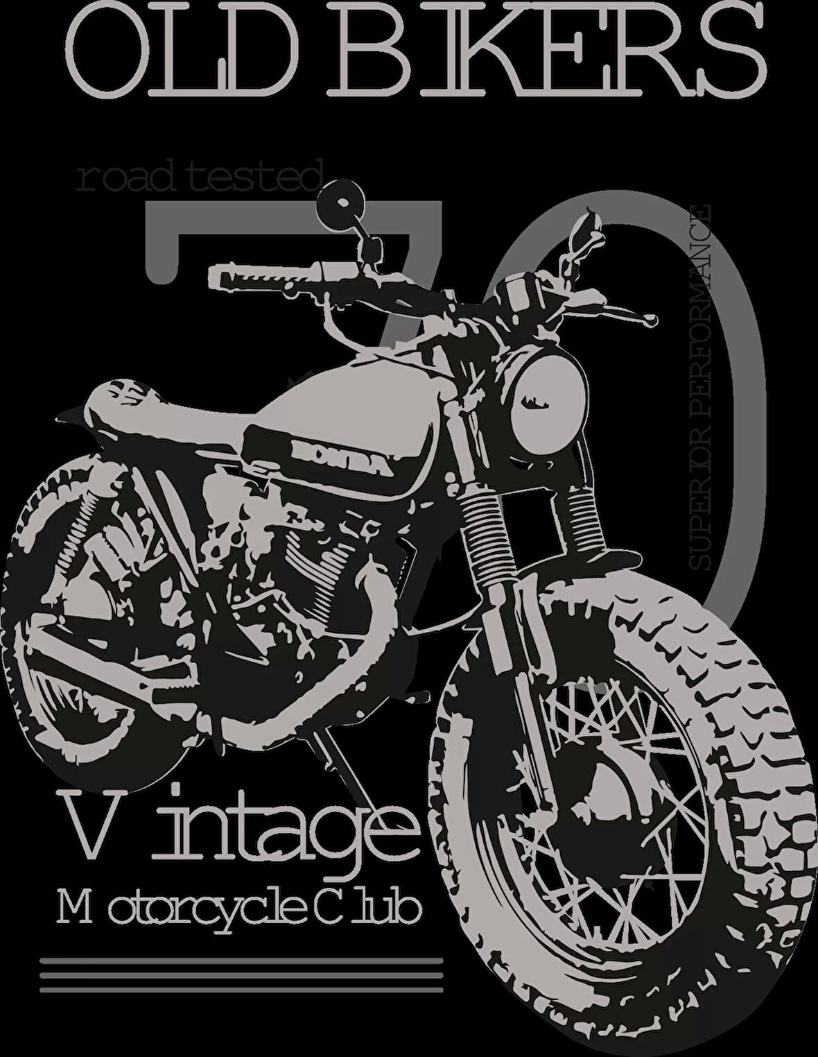 Old Bikers Vintage Sticker 10x10 cmRenkli Sticker