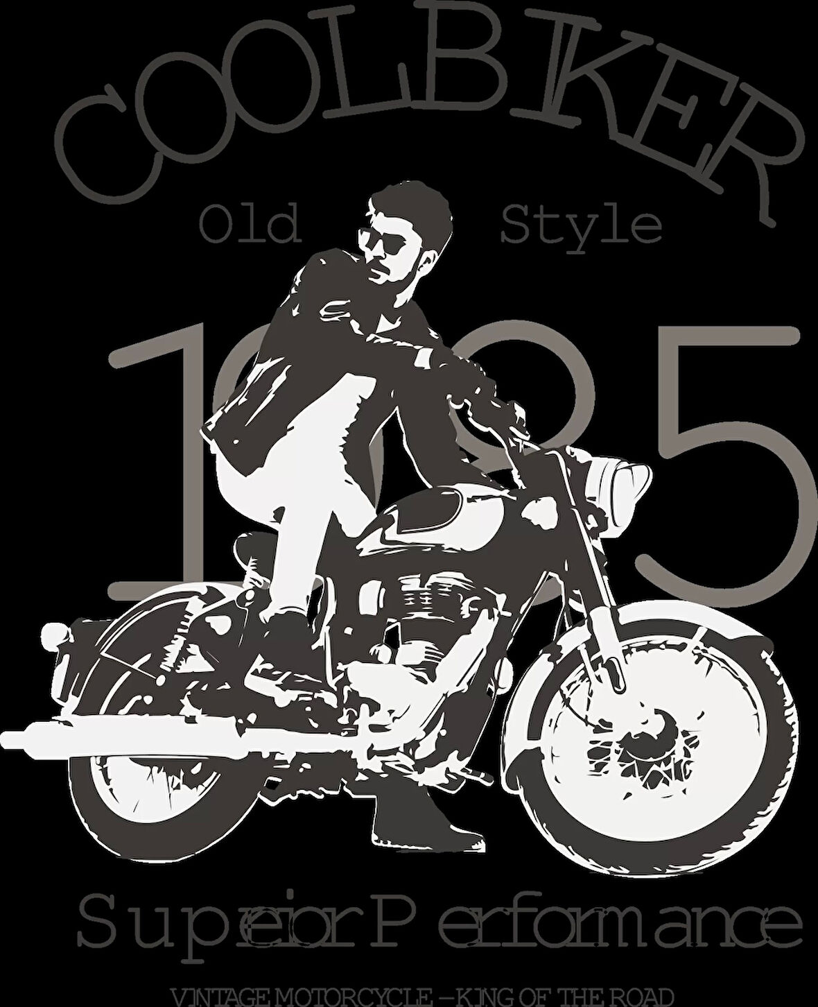 Cool Biker Sticker 10x10 cmRenkli Sticker