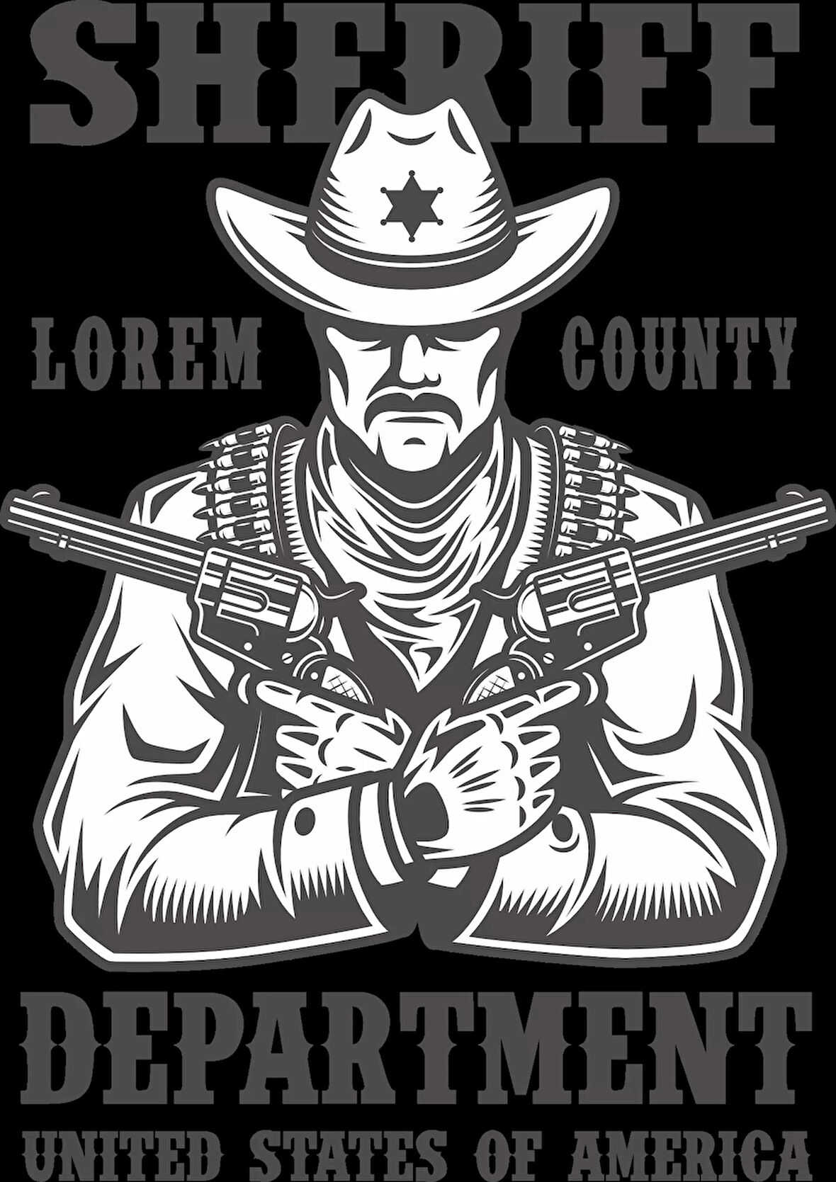 Sherif Department Sticker 10x10 cmRenkli Sticker