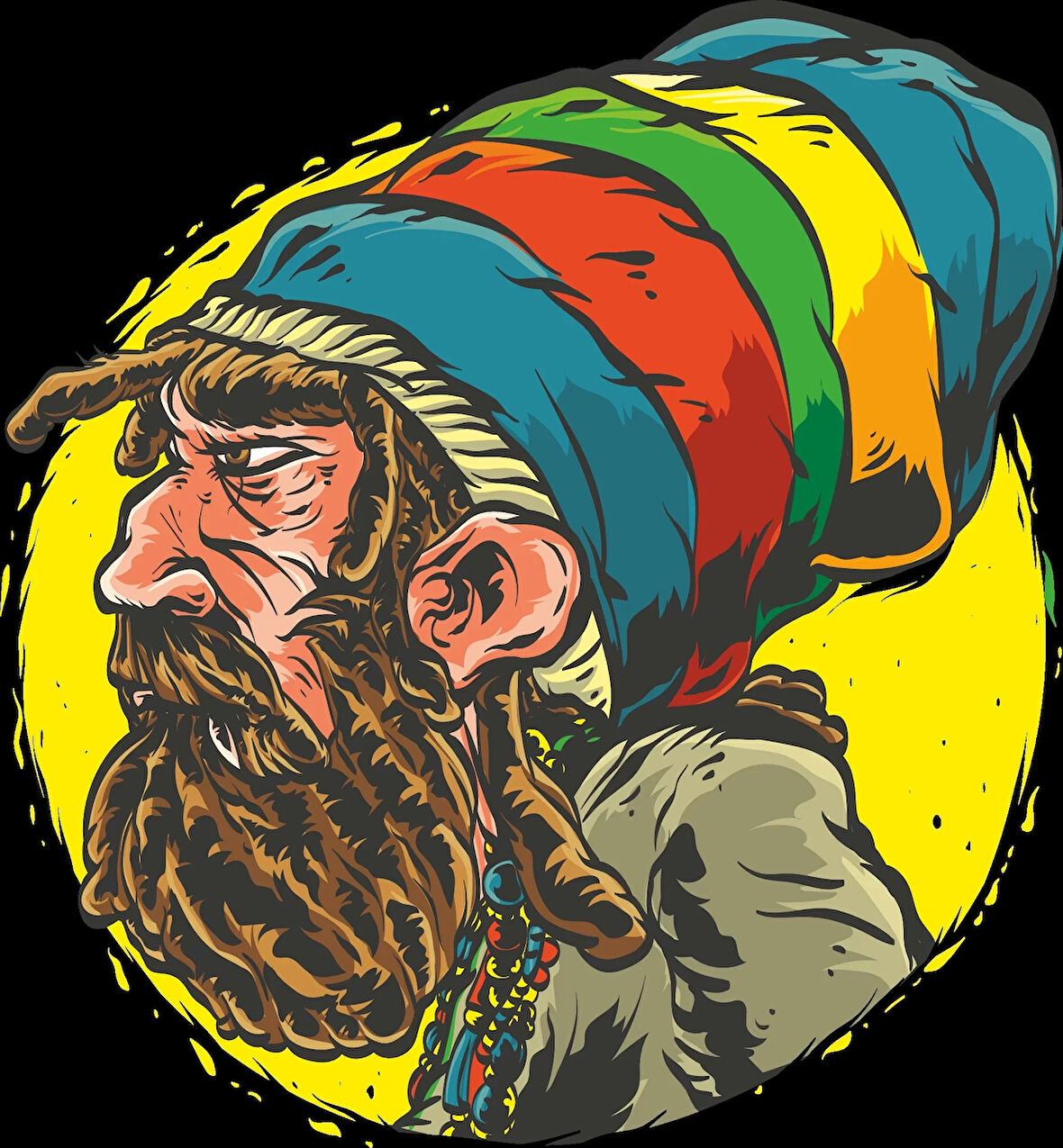 Hippi Sticker 10x10 cmRenkli Sticker