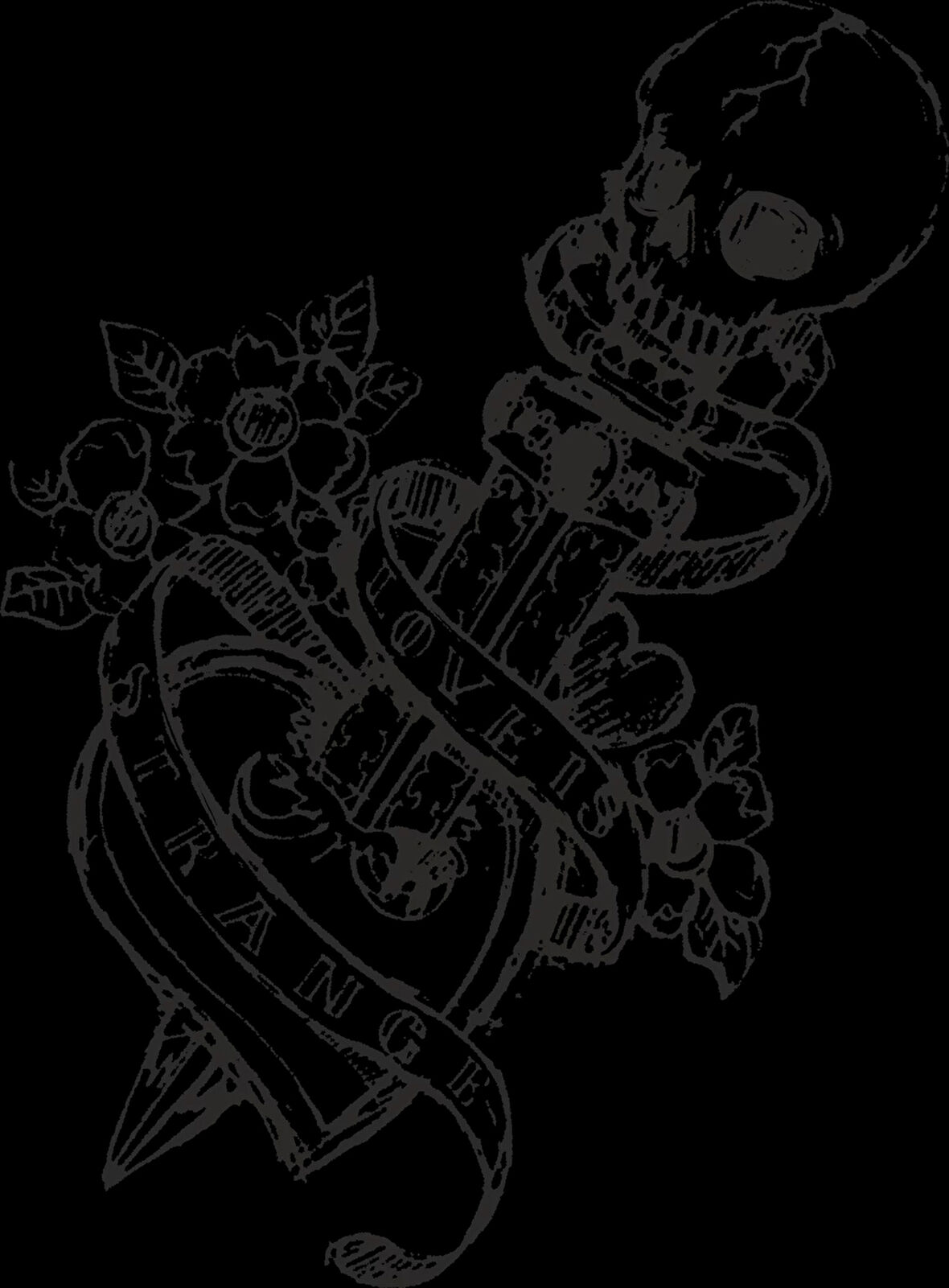 Bıçak ve Kurukafa Sticker 10x10 cmRenkli Sticker