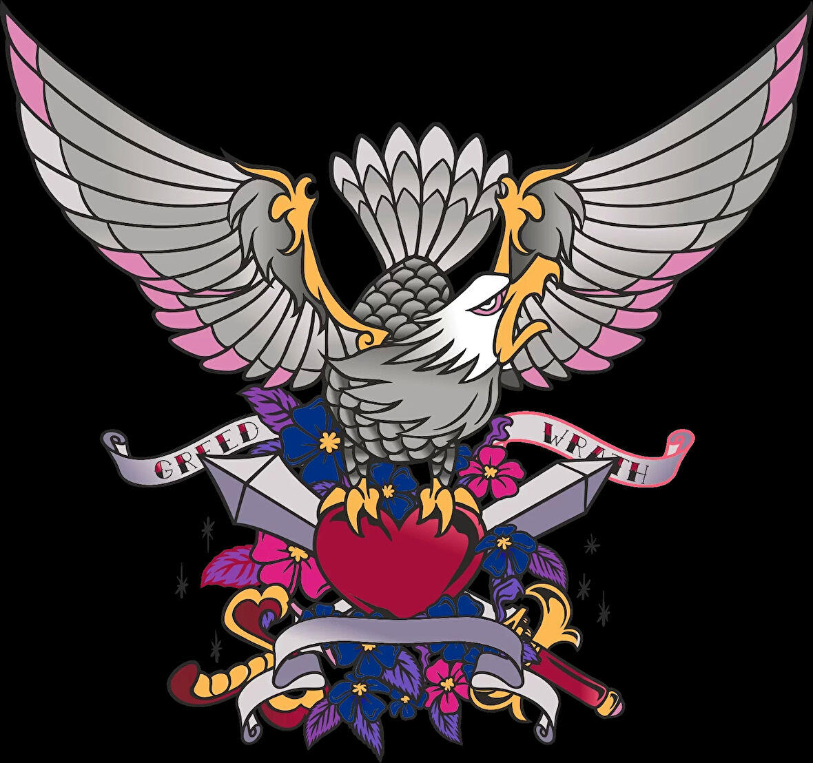 Greed Wrath Kartal Sticker 10x10 cmRenkli Sticker