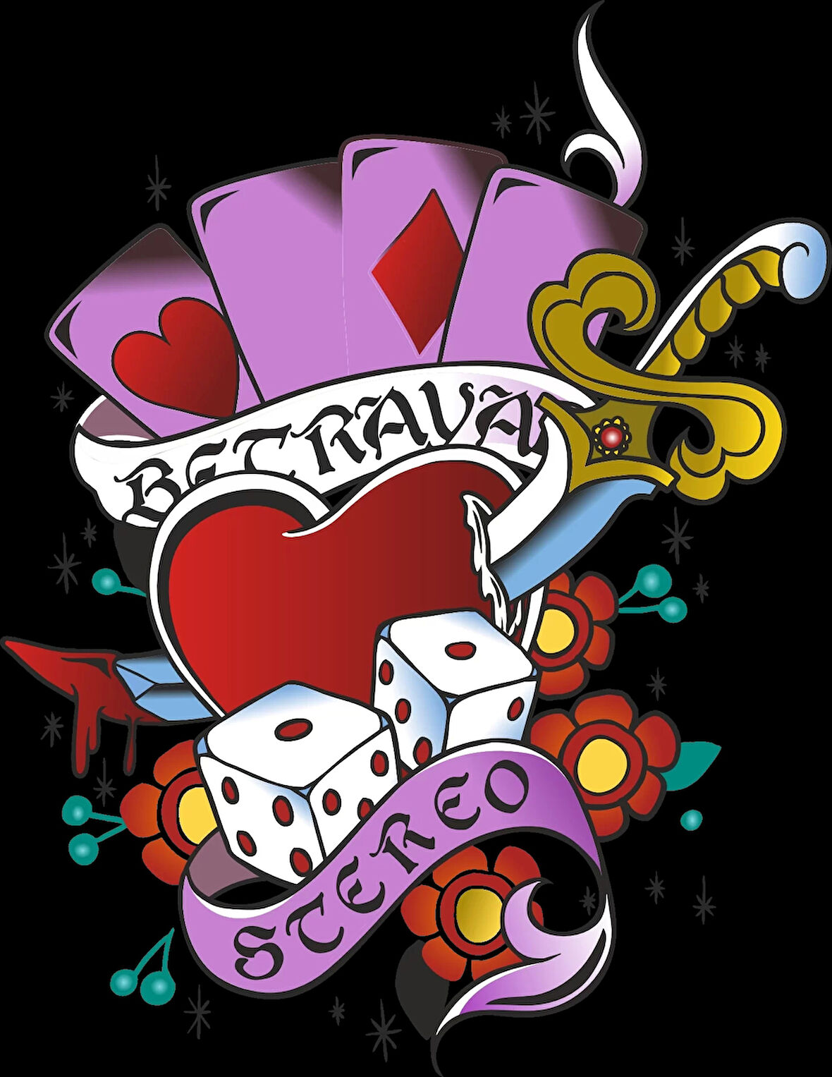 Betrayal Kalp Sticker 10x10 cmRenkli Sticker
