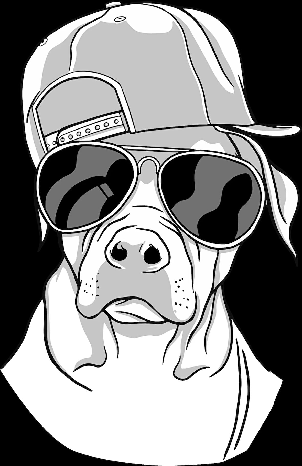 Güneş Gözlüklü Köpek Sticker 10x10 cmRenkli Sticker