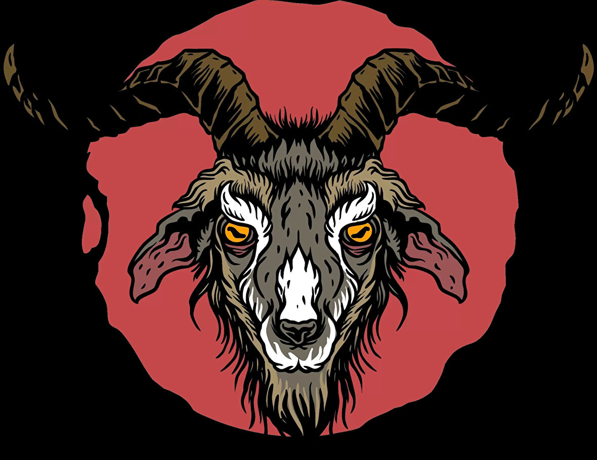 Keçi Şeytan Sticker 10x10 cmRenkli Sticker