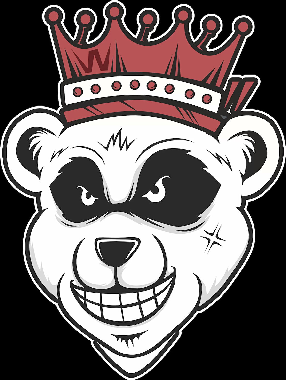 Kral Panda Sticker 10x10 cmRenkli Sticker