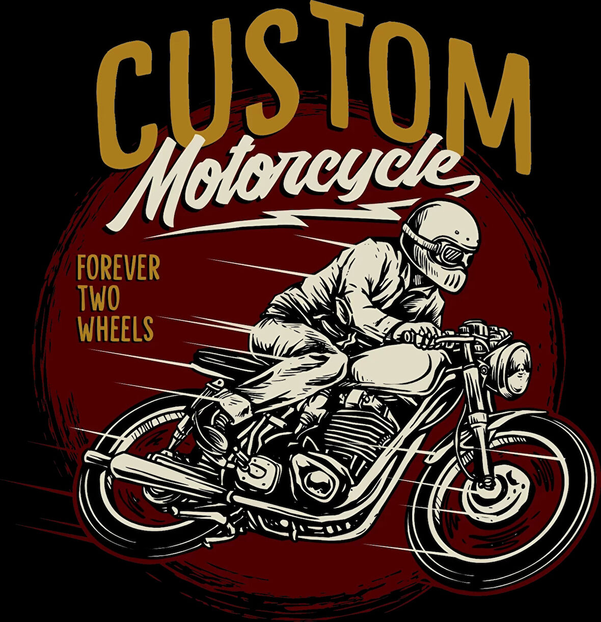 Custom Motorcycle Sticker 10x10 cmRenkli Sticker