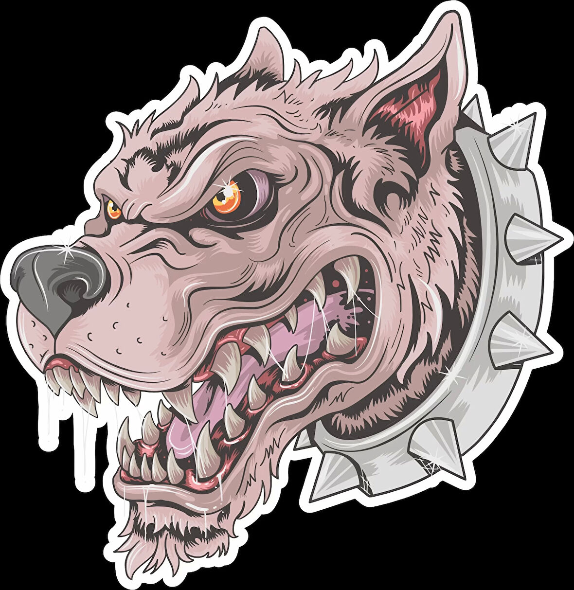 Kuduz Köpek Sticker 10x10 cmRenkli Sticker