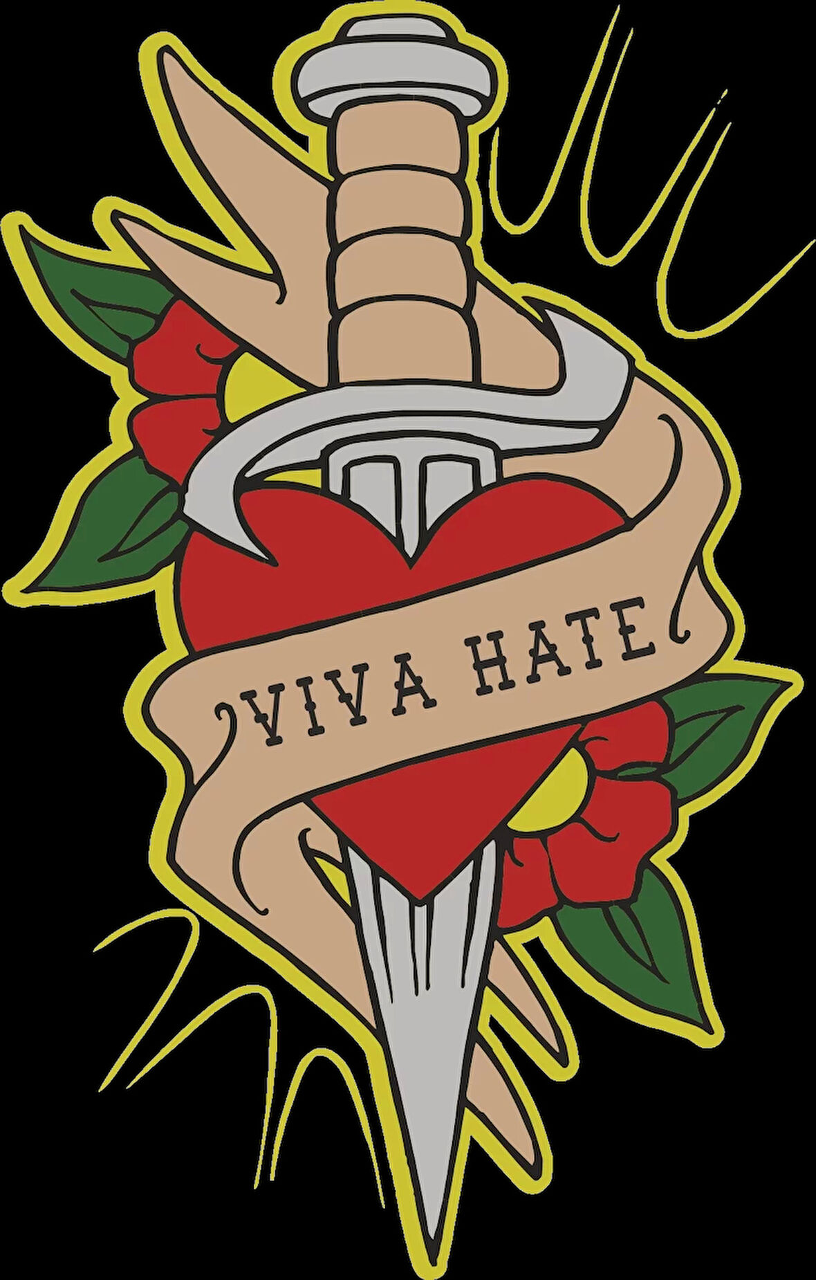 Viva Hate Sticker 10x10 cmRenkli Sticker